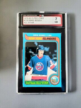 1979-80 O-PEE-CHEE #230 ALL STAR MIKE BOSSY GRADED KSA 7
